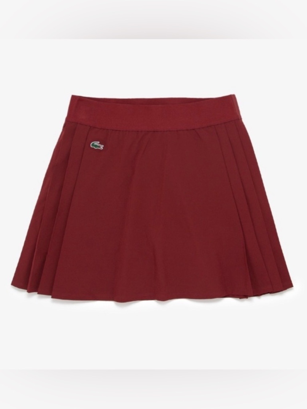 Lacoste Mini Pleated Ultra Dry Stretch Golf/Tennis Skirt in Burgundy Red